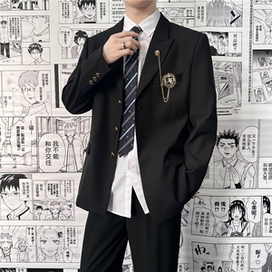 爱神丘比特以神之名dk制服西装外套男女学院风高校黑色西服套装图片