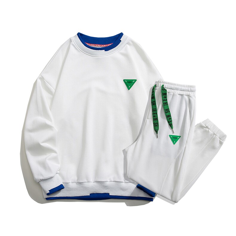 1秋季新款休闲圆领假两件情侣青春套头卫衣套装7144P98控128，男装卫衣，星座226-2