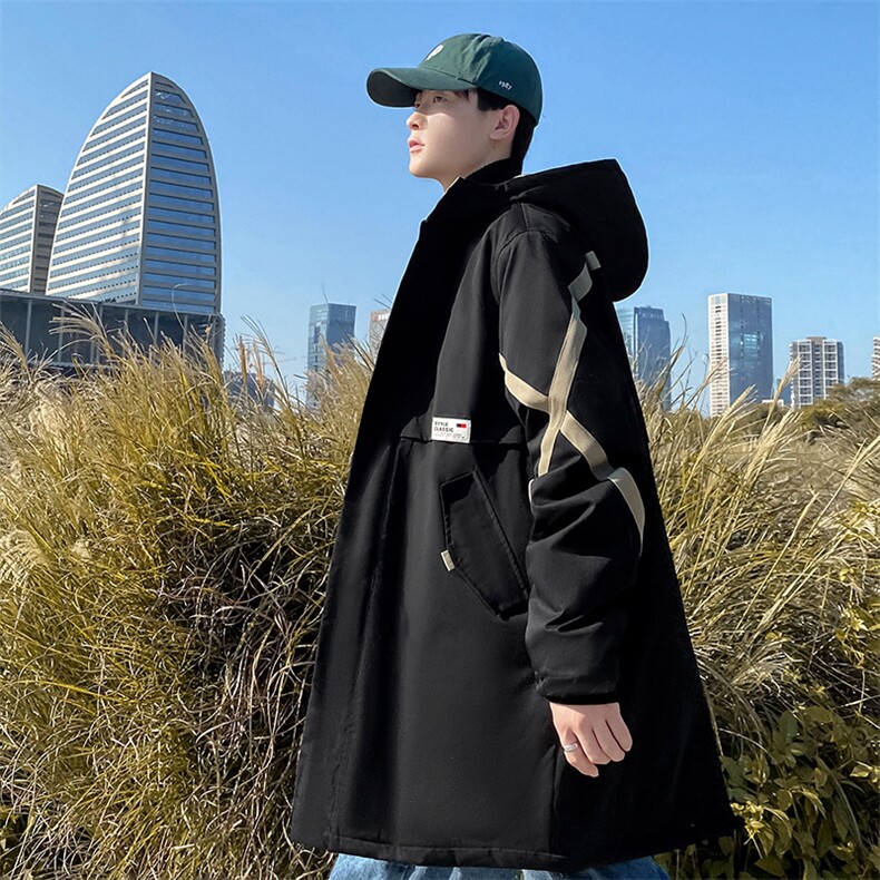 货足支持各种活动8XL-M港风棉衣男2023冬新款中长款加厚棉服大码,男装棉衣,钱塘717(原712)