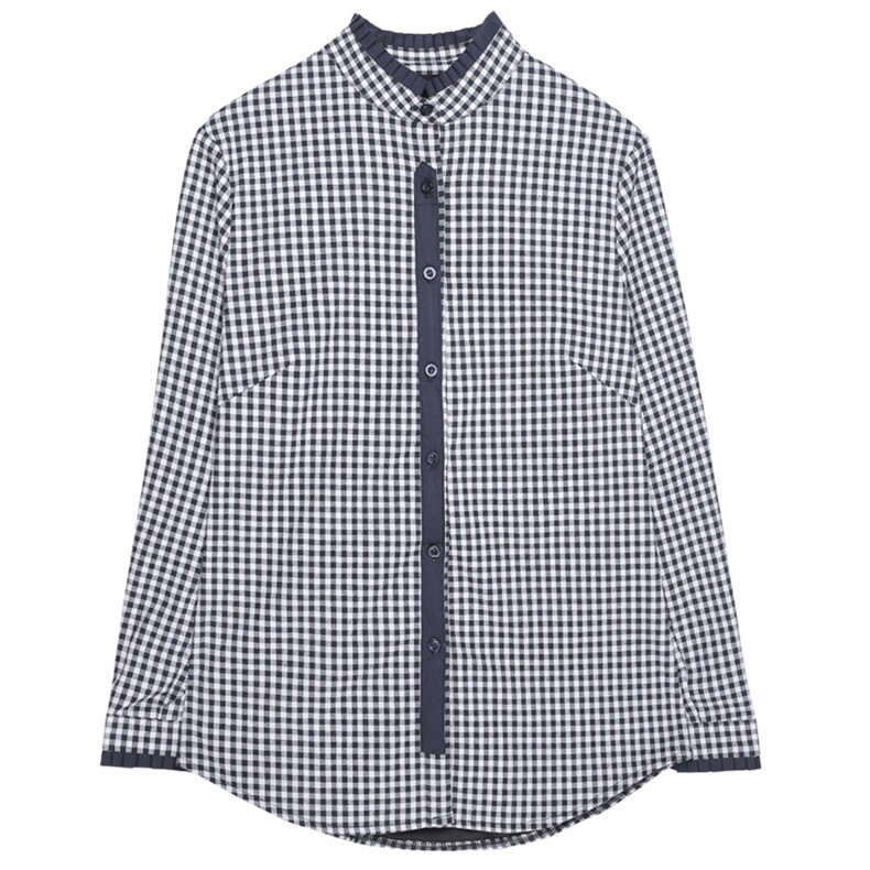 常规排多扣2025年冬季新款长袖格子加绒休闲百搭中长款衬衫，女装衬衫，风姿绰