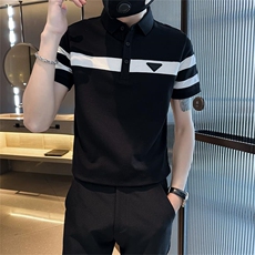 补货2026夏季大码短袖三角形图案T恤翻领Polo衫T0231-P50，男装T恤，电商D342