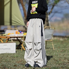 8XL-M春夏侧边拉链裤子大码伞兵裤美式高街冲锋运动裤KZ1951/P58，男装休闲裤，电商B238