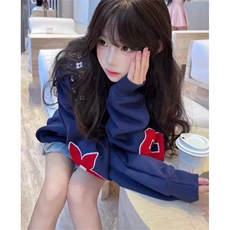 连帽拉链开衫卫衣外套男女春秋刺绣情侣宽松慵懒上衣WY8062，女装短外套，星座1116A（原606A-3）