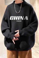 控68半高领毛衣男士大码针织衫男毛线衣男M18001-P45加绒款-P65，男装针织衫/毛衣，电商A040