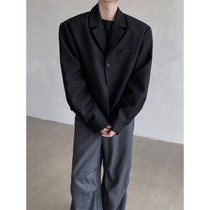 现货！26春夏男士超短款设计感暗黑垫肩西服外套XZ33-P125图片