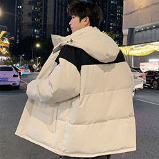 现货抖音得物品质拼接撞色三防加厚棉衣外套冬季连帽棉服MY66666，男装棉衣，电商A486