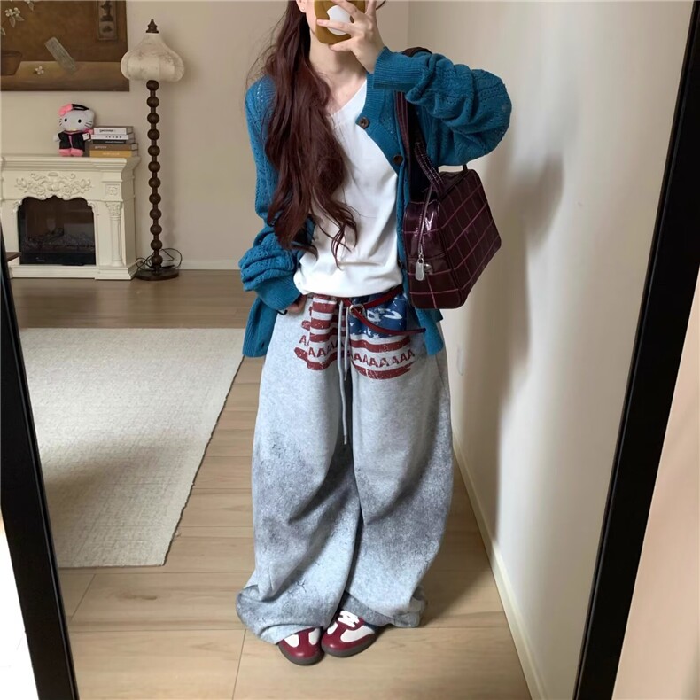 新款原宿慵懒简约气质流行休闲长裤百搭潮流时尚日系ins文艺,男装休闲裤,星座506A