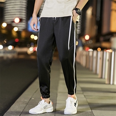 有报告男士休闲裤条纹小脚运动裤子男韩版百搭DS10T，男装休闲裤，电商A102