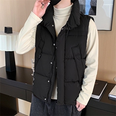 轻熟风休闲无袖白鸭绒男外套2024冬季新款时尚简约立领羽绒服马甲，男装背心/马甲，电商A409-1