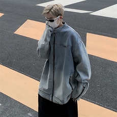 Wt3343-P78美式复古宽松型拉链牛仔外套，男装夹克，星座1501-1