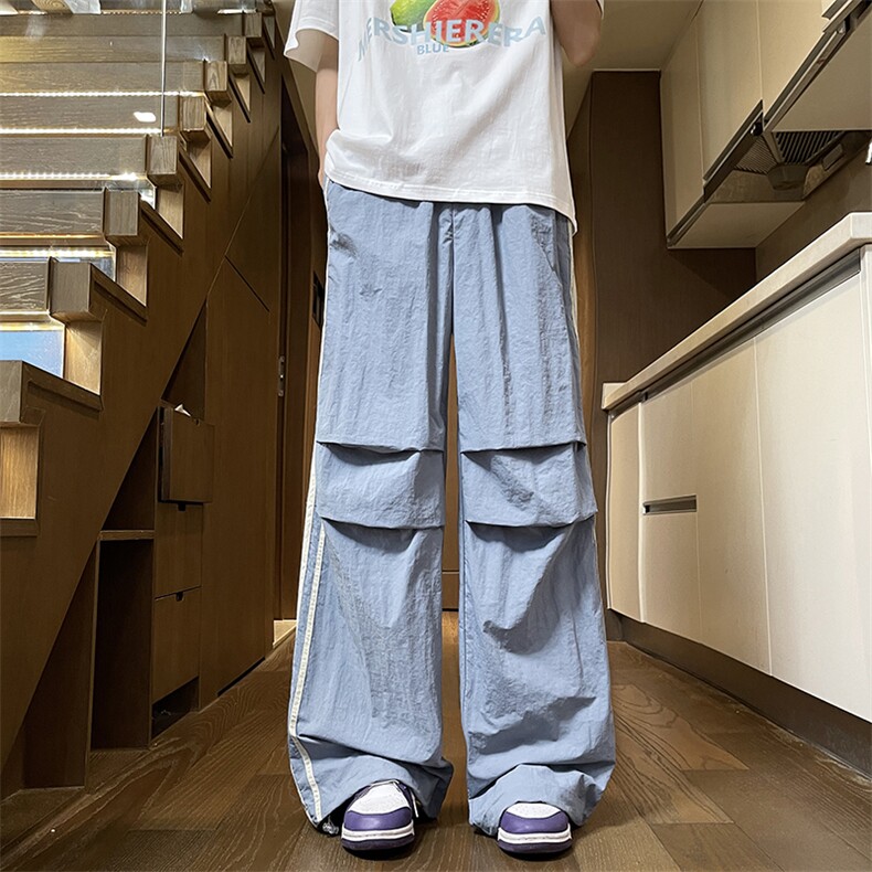 休闲裤男女韩版潮流高街帅条纹拼色高街2024夏季ins长裤K5570-P40,男装休闲裤,星座412-2