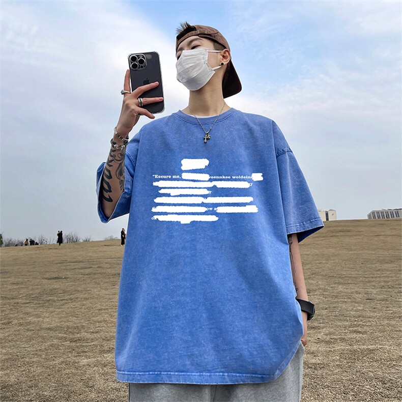 量大优可供抖音视频支持得物品质配合二开美式水洗短袖t恤SX101,男装T恤,电商A486