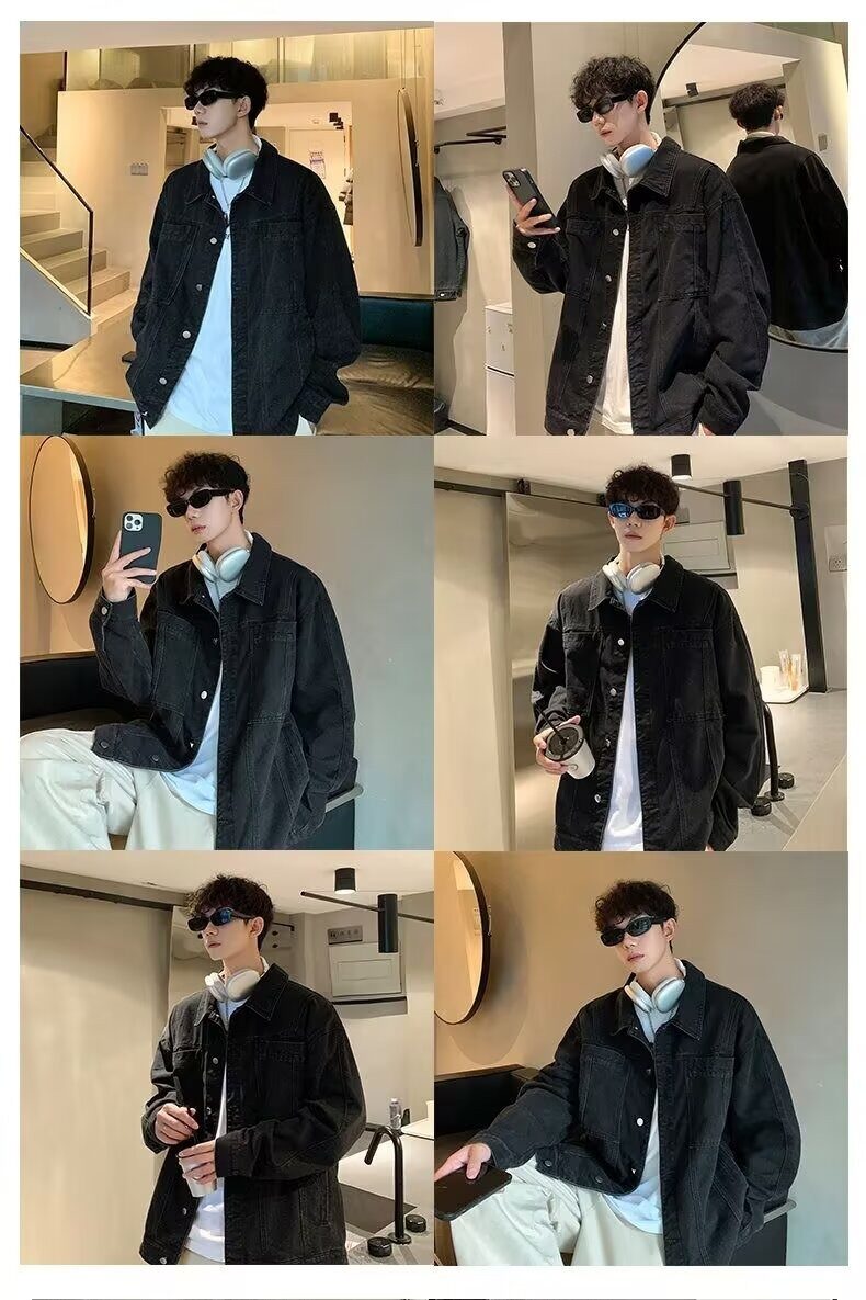 复古水洗做旧牛仔外套春秋季2026新款韩版宽松显瘦设计感上衣,男装工装外套,星座218-1（原230）