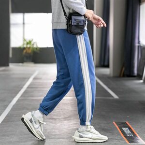 2021春秋季新款休闲裤男韩版宽松九分裤条纹裤子小脚裤潮DS881T图片