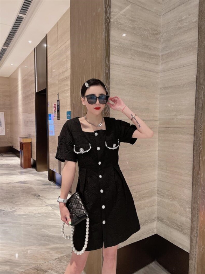 现货夏季新款小香风连衣裙，女装连衣裙，漫迪MD