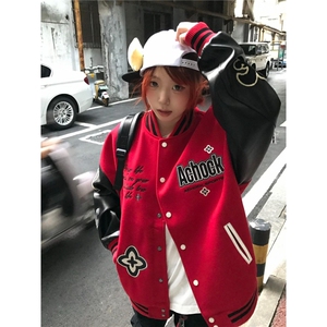 hiphop街舞滑板嘻哈ins时尚高街个性潮涂鸦夹克外套W6876-P67图片