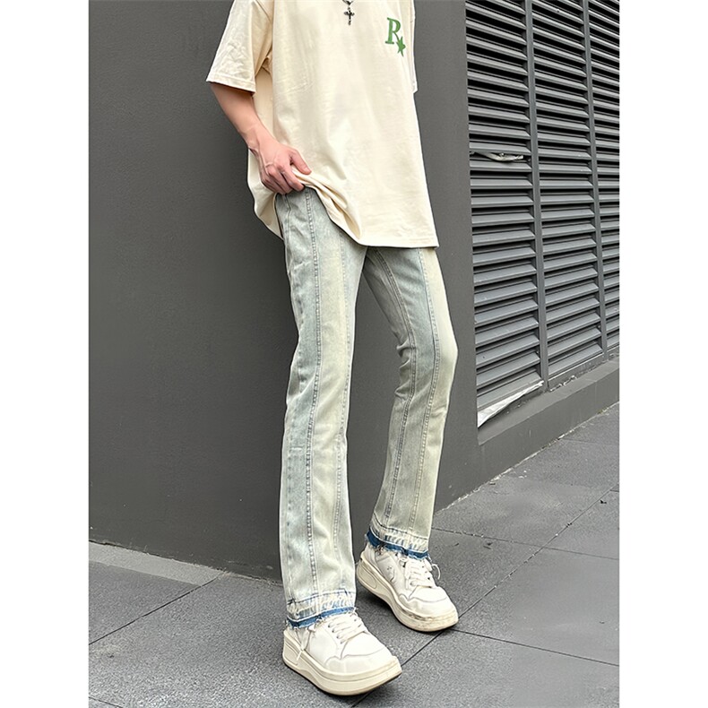 B221美式ins高街暗黑小众毛边修身小脚牛仔裤LK23020-P60控78,男装牛仔裤,电商B221