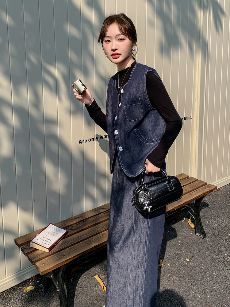 2025年春季新款马甲两件套,女装套装/套裙,秋水欣儿