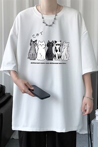 HT73100-P22 华夫格t恤男短袖男大码五分袖  短句风图片