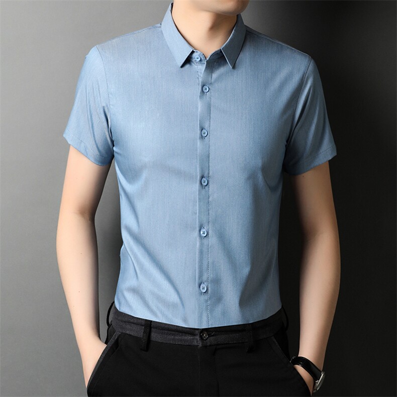 AT2247钱塘2020-3夏季男士高端翻领短袖精品衬衫P48,男装衬衫,钱塘207-3