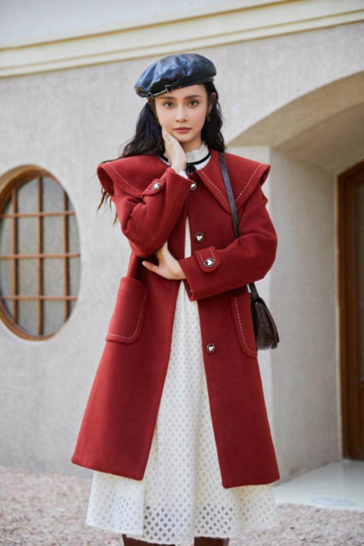 刺绣翻领大衣m?l，其它，咔柠