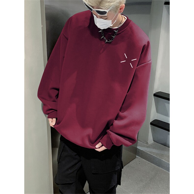 抖音品质秋季新款重磅简约百搭仿棉圆领卫衣wycm8228-特批28控49,男装卫衣,星座605(原A050)