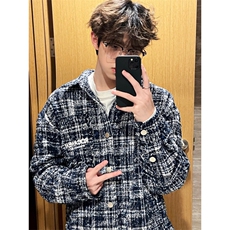 【有货】cleanfit蓝色小香风外套男高级感痞帅夹克W1042LL-特P58，男装夹克，星座1007（原301D）