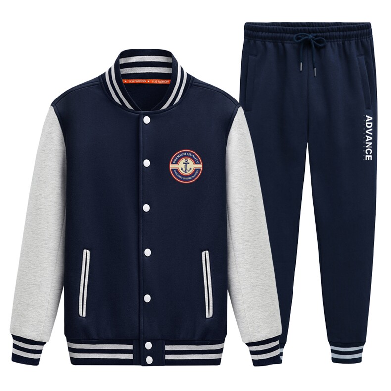 秋季新款棒球服卫衣套装情侣学生卫衣班服XZ102A-4-8687-P95,男装休闲套装,星座211-2