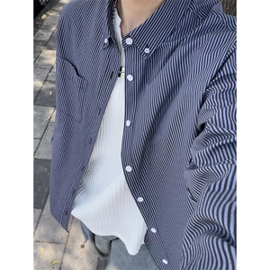 日系cityboy条纹长袖衬衫潮流休闲衬衣宽松百搭外套C2264-特价P33图片