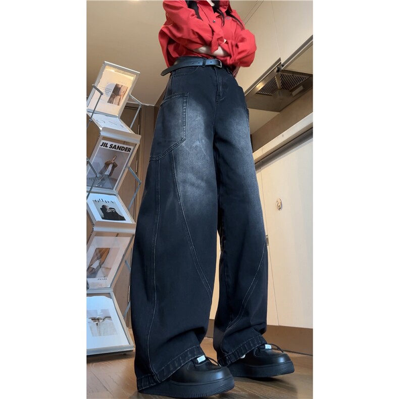 2025秋季新款美式水洗大口袋宽松弯刀牛仔裤B315-K24336-p65控78,男装牛仔裤,电商B315