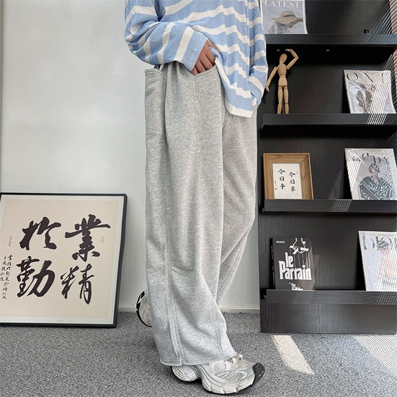 CK08/P78控108秋季新款中性风百搭舒适抽绳阔腿卫裤男女可穿图首,男装休闲裤,星座305B-1