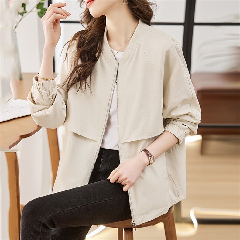 棒球服女春秋季2025年新款韩版宽松休闲夹克随性简约高级感外套潮,女装短外套,辉之琳