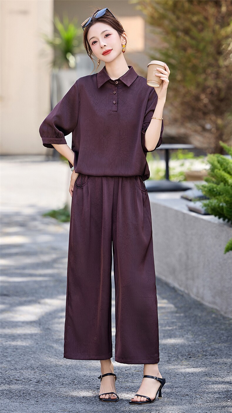 2026新款中年妈妈装夏套装中老年女装时尚两件套上衣裤子大码衣服，女装套装/套裙，凤玖服饰