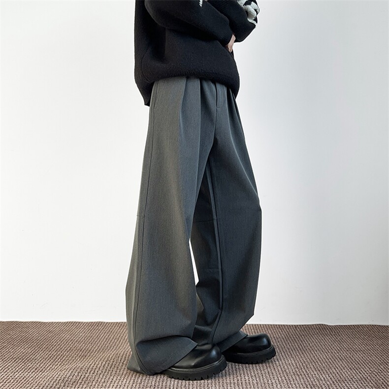 港风秋款男休闲西裤褶皱阔腿宽松长裤h338P52，男装西裤，星座1013-1