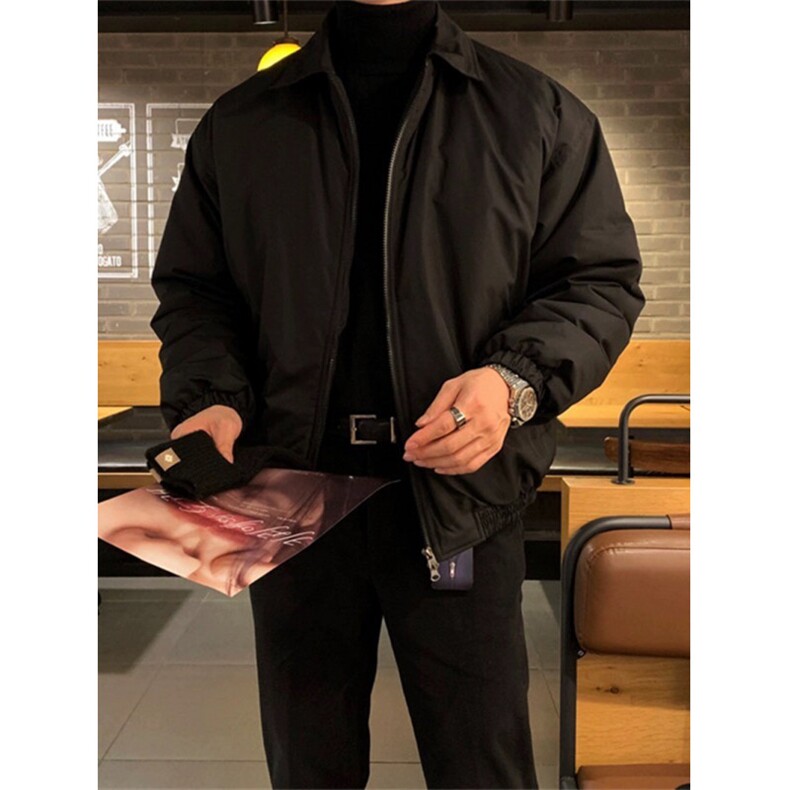 706-2-CMY917-P85特P冬季男士韩版痞帅翻领黑色棉衣加厚外套,男装棉衣,星座706-2