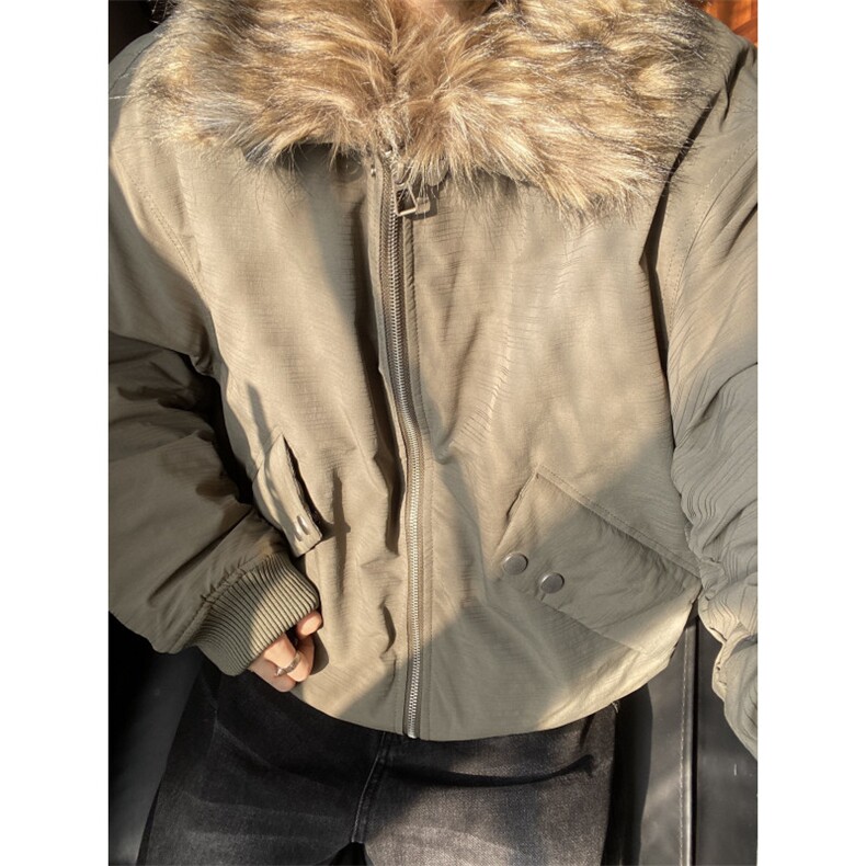 【有货】S476CC-特P98毛领工装棉服男加厚短款飞行夹克外套,男装夹克,星座1007（原301D）