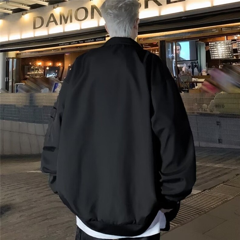 冷淡系高级感外套男正肩大码痞帅夹克翻领潮牌复古宽松服W33/P55,男装夹克,星座506