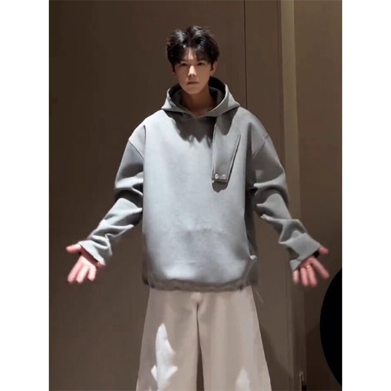 自制~重磅高品质400g灰色解构卫衣空气棉外套WY0099P50,女装短外套,星座908