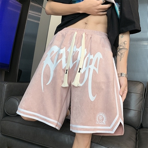 美式印花休闲短裤男夏薄款透气运动篮球五分裤子XZ514-2-1539-P43图片