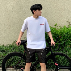万针全刺绣工艺抖音得物高品质260克重磅纯棉双纱美式高街短袖T恤，男装T恤，电商A486