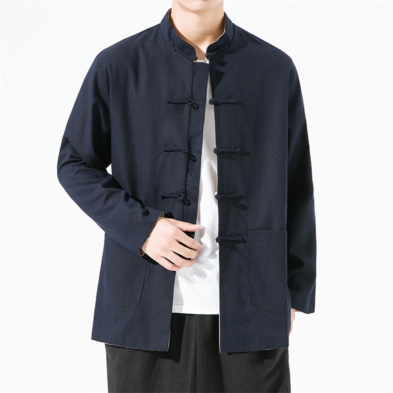 22973^新中式盘扣唐装民族风改良汉服男士外套中山装风居士服,男装夹克,钱塘777(原3023)