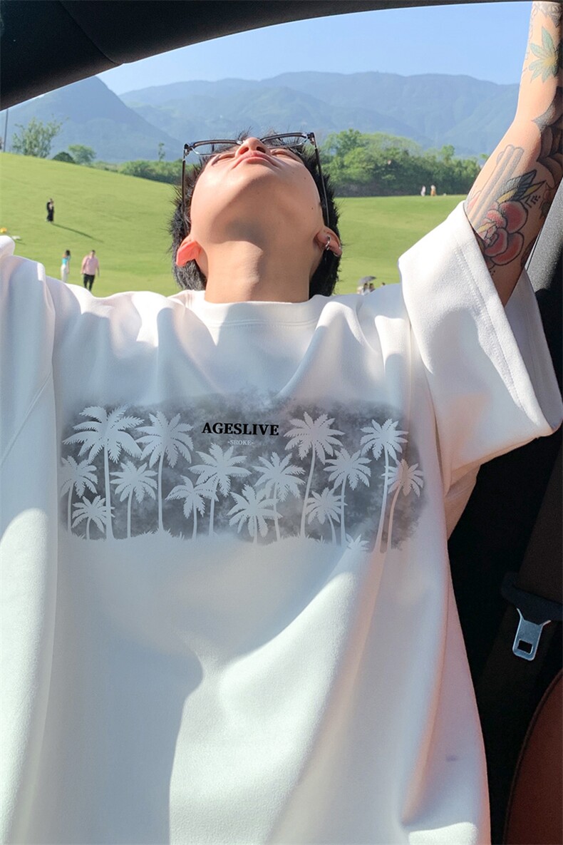 量大优供视频重磅麂皮绒短袖t恤男JT541-特p19,男装T恤,电商B371