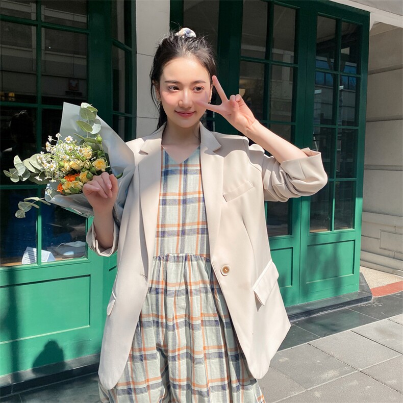 现货已出不断货2021年一粒扣休闲韩版西装女166-XZ01,女装西装,茜茜公主