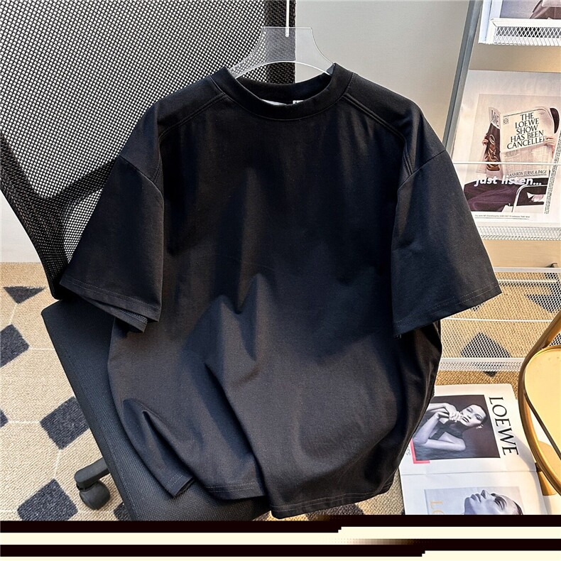 GC0281-P32 夏季凉感短袖t恤男高级感解构正肩体恤上衣百搭半袖衫图片