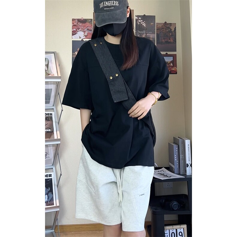美式风套头短袖T恤男女宽松型简约显瘦纯棉圆领上衣T3610-特价P25,男装T恤,电商A007