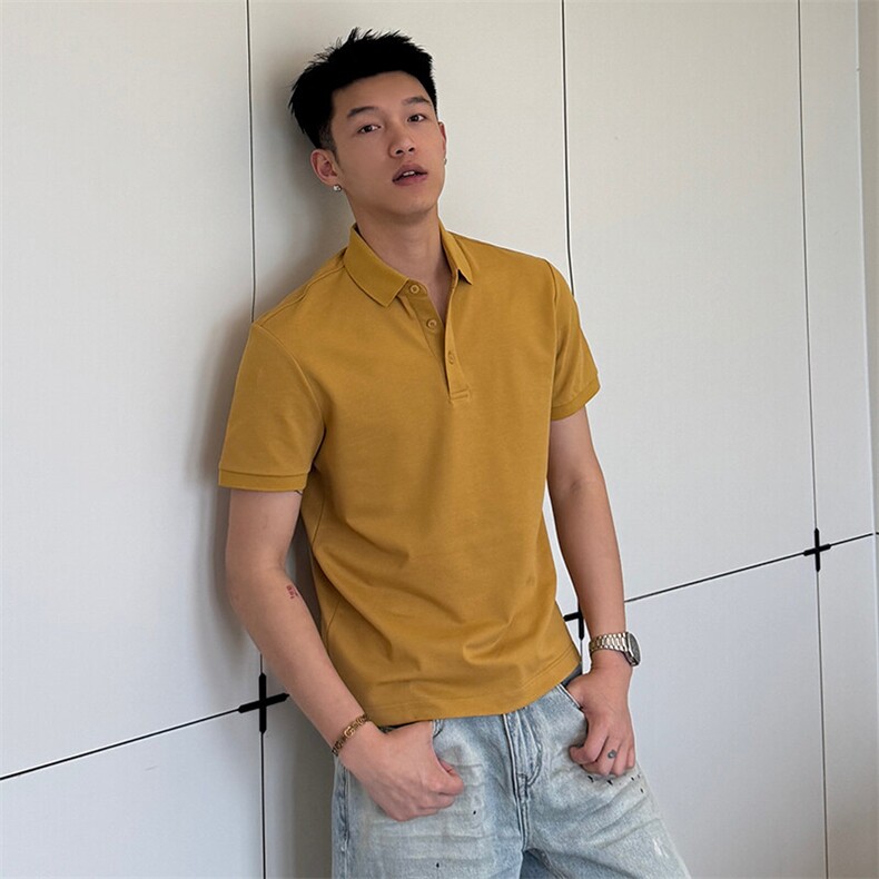 7A抑菌220克丝光珠地高品质常年主推短袖T恤翻领Polo衫T0257,男装Polo衫,电商D342