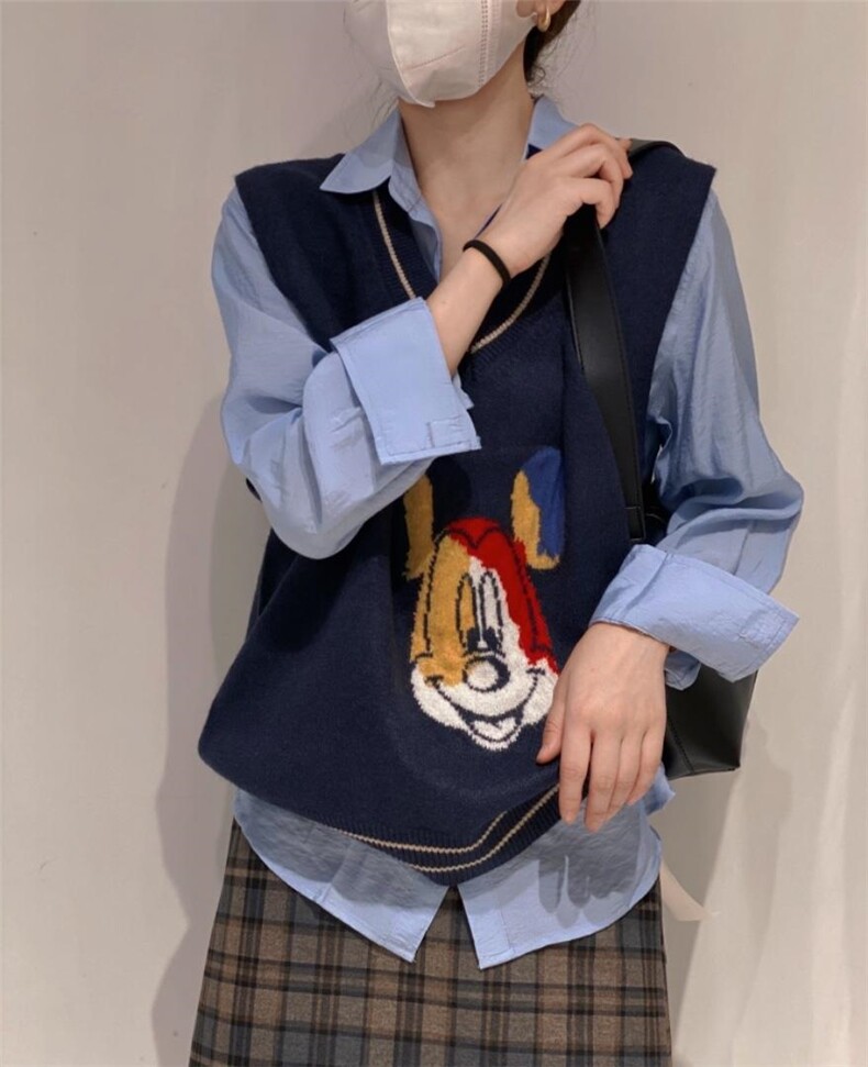 七彩米奇头马甲，女装马甲，驿谷