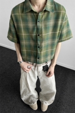 短袖格子衬衫6604特P32，男装衬衫，电商A309