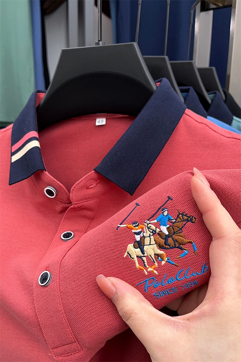 丝光棉休闲男装翻领半袖T恤衫2023夏季新款男polo衫薄款休闲上衣,男装Polo衫,电商B212（原钱塘6029）