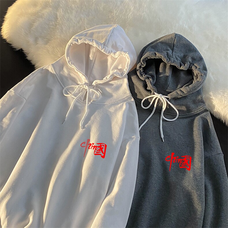 WY2276-P35 加绒款-P40 纯棉连帽卫衣男大码运动帽衫宽松薄外套男图片